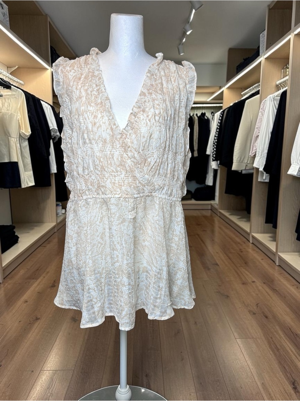 Torrid 2X Ruffle Surplice Blouse |
Cream Beige | Sheer Boho Flowy Top - Picture 2 of 12